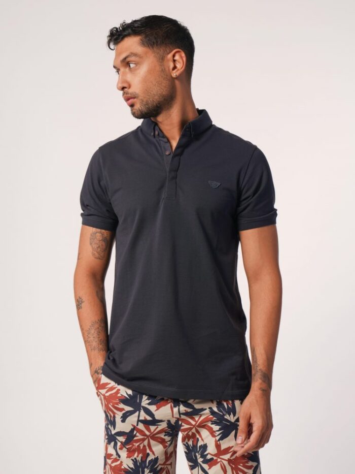 polo-shirt-دودی پولوشرت آستین کوتاه کانیراش دودی کد 490 - تصویر 1
